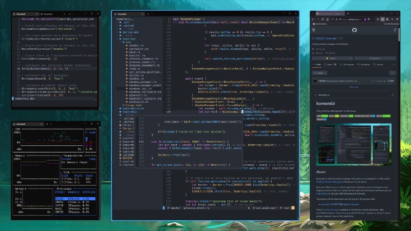 🍭 #窗口管理 #桌面效率 #开源工具🏵 Komorebi - Windows平台平铺式窗口管理器🍥 简介