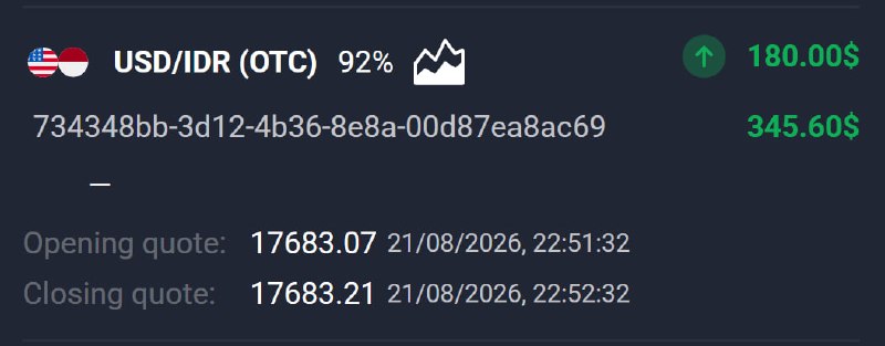🔥AVIATOR CHANNEL🔥: 📊 USD/IDR (OTC) 🕘 1 MINUTES 💵 Use 180 from balance ➡️ CLICK HERE AND REGISTER✅ TRADE CLOSED IN PROFIT!💵 BALANCE: $495,00