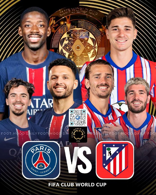 🏆Fifa Club World Cup 2025 :Club WC 01 : Bayern Munich vs. Auckland City 12 PM Jun 15Club WC 02 : PSG vs. Atlético Madrid 3 PM Jun 15Club WC 03 : Palmeiras vs. Porto 6 PM Jun 15Club WC 04 : Botafogo vs. Seattle Sounders 10 PM Jun 15