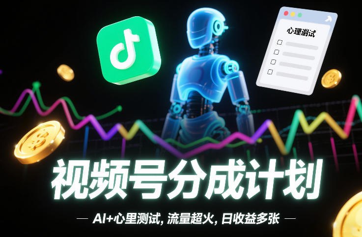 ✍️  《视频号分成计划 AI+心里测试 流量超火》💡  项目介绍