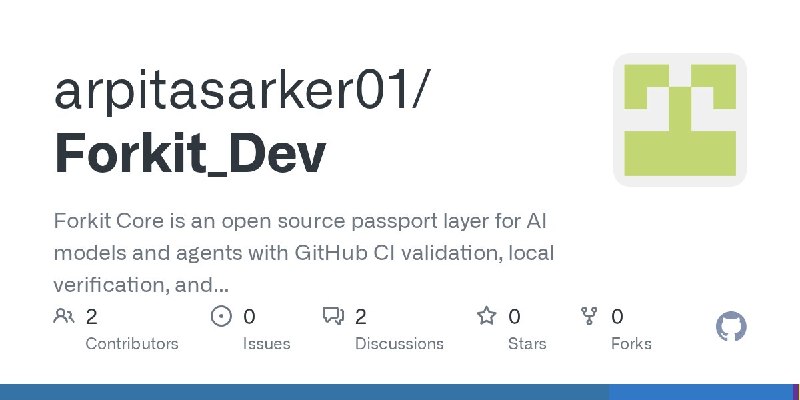 🍭 #AI工具 #开源项目🏵 Forkit Dev - 构建可靠AI开放商业架构🍥 简介