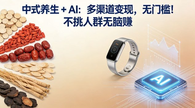 ✍️  《中式养生+AI 多渠道变现 无门槛 不挑人群无脑賺》💡  项目介绍