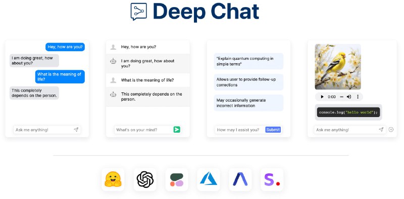 🗣  赚钱项目  👈🏵  #程序 |  Deep Chat - 网站嵌入式AI聊天机器人🍥  简介