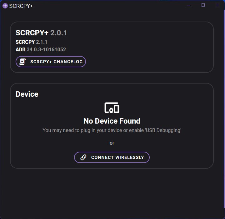 🗣  每日羊毛线报  👈🏵  SCRCPY+ - ADB 图形化管理工具🍥 简介