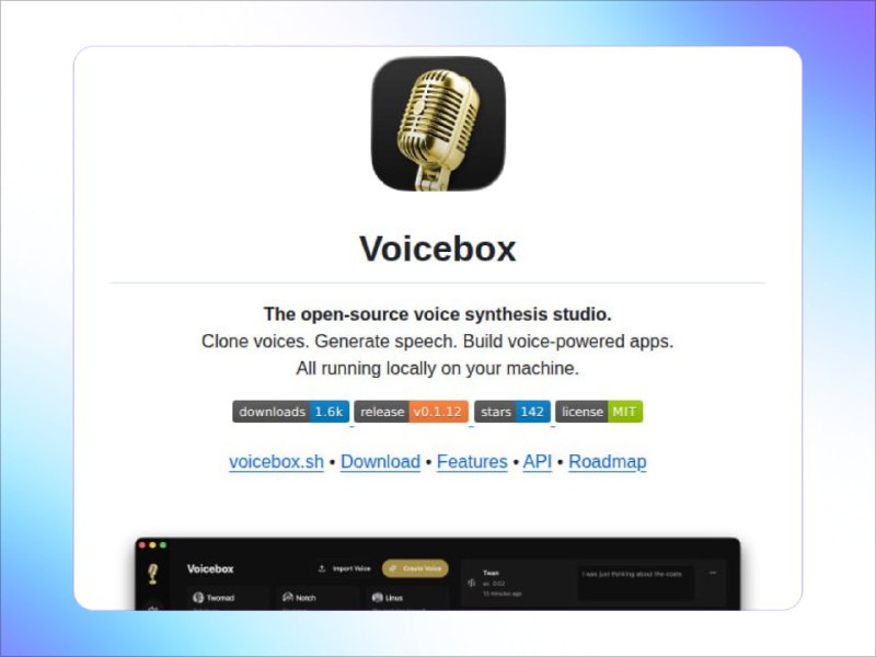 🍭 #语音合成 #AI工具🏵 Voicebox - 开源语音合成平台🍥 简介