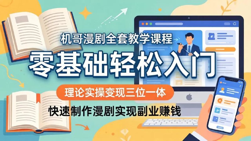 📌 #漫剧 ✍️ 《机哥漫剧全套教学课程 理论实操变现三位一体 零基础轻松入门》📖 项目介绍