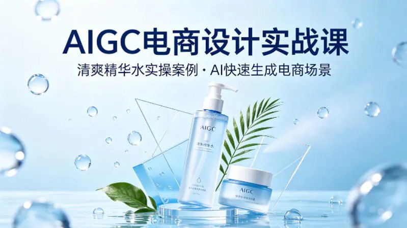📌 #电商  | 活动线报 · 返佣平台✍️ 《AIGC电商设计实战课 以清爽精华水为实操案例 教你用AI快速生成电商场景》📖 项目介绍