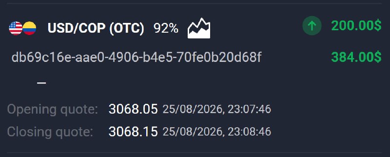 🔥AVIATOR CHANNEL🔥: 📊 USD/COP (OTC) 🕘 1 MINUTES 💵 Use 200 from balance ➡️ CLICK HERE AND REGISTER✅ TRADE CLOSED IN PROFIT!💵 BALANCE: $1014,5