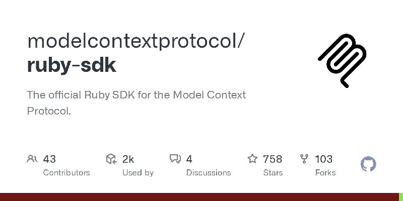 🍭 #人工智能 #开发工具 #SDK #Ruby🏵 MCP Ruby SDK - AI系统安全集成🍥 简介