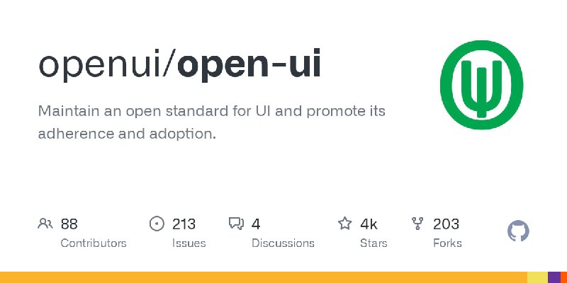 🗣  每日羊毛线报  👈🏵 ​Open UI - 用户界面开放标准🍥 简介