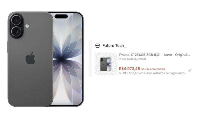 iPhone 17 256GB 8GB 6,3" - Novo - Original - Nota Fiscal