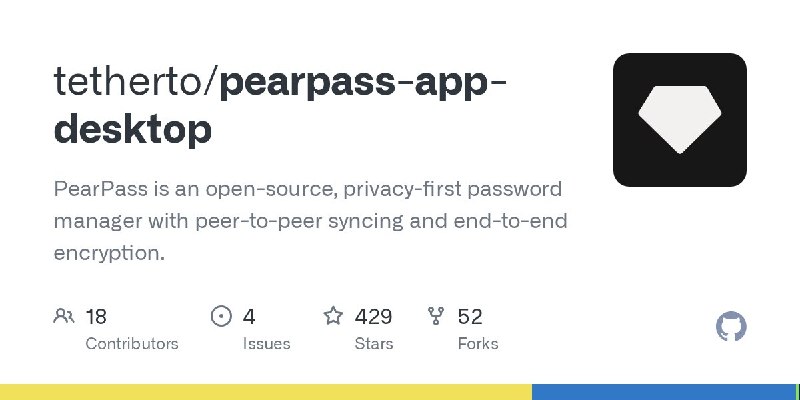 🍭 #密码管理 #隐私保护 #开源软件🏵 PearPass - 开源隐私密码管理器🍥 简介