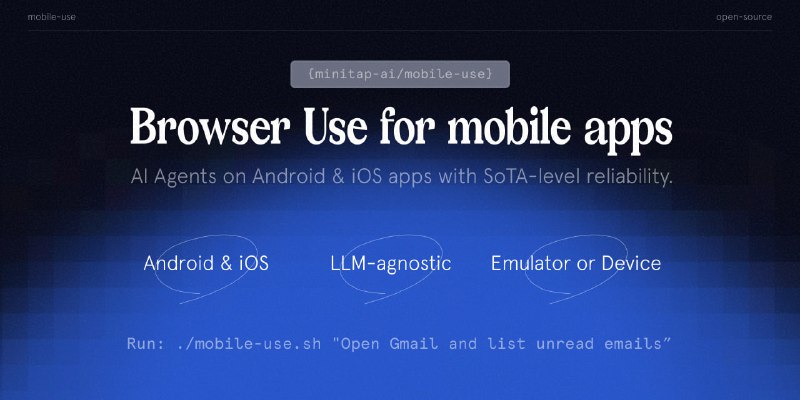 🍭  #AI自动化 #移动端工具🏵  mobile-use - 手机智能自动化助手🍥 简介