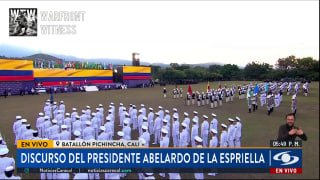 ️🇨🇴 נשיא קולומביה אבלרדו דה לה אספרילה, בנאומו הראשון לאחר השבעתו, נאם בפני הצבא ב-Batallón Pichincha בקא…