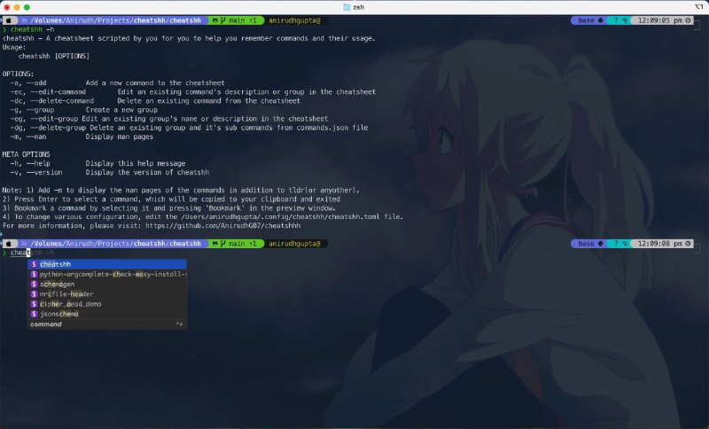 🍭  #命令行工具 #效率工具🏵  Cheatshh - 命令行备忘录管理🍥 简介
