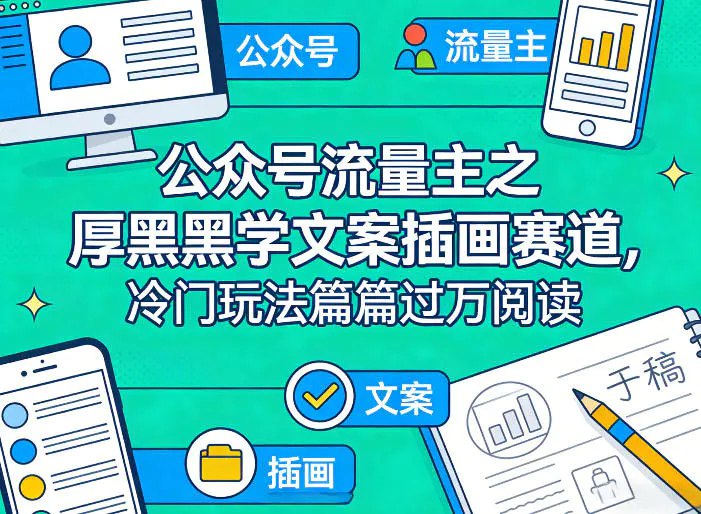 📌 #公众号 ✍️ 《公众号流量主之厚黑学文案插画赛道 冷门玩法篇篇过万阅读》💡 项目介绍