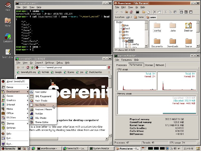 🗣  京东免费云主机 👈🏵  SerenityOS - 致敬经典的现代类 Unix 操作系统🍥 简介