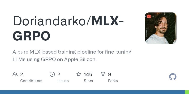 🍭 #机器学习 #模型训练 #AppleSilicon🏵 MLX-GRPO - 基于MLX框架的GRPO模型训练工具🍥 简介