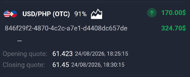 🔥AVIATOR CHANNEL🔥: 📊 USD/PHP (OTC) 🕘 5 MINUTES 💵 Use 170 from balance ➡️ CLICK HERE AND REGISTER✅ TRADE CLOSED IN PROFIT!💵 BALANCE: $659,90