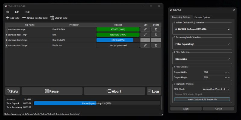 🍭 #视频处理 #AI工具🏵 Video2X - 基于机器学习的视频超分辨率与帧插值框架🍥 简介