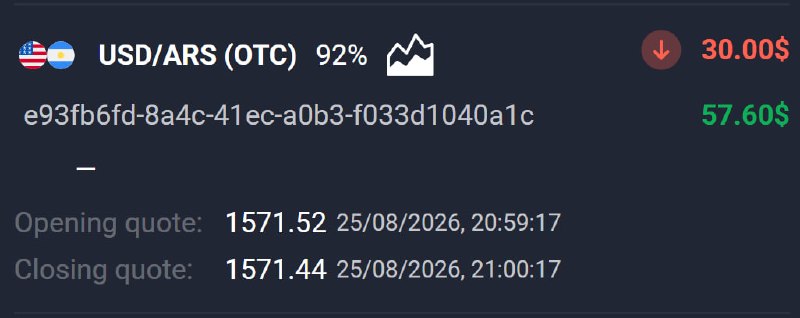 🔥AVIATOR CHANNEL🔥: 📊 USD/ARS (OTC) 🕘 1 MINUTES 💵 Use 30 from balance ➡️ CLICK HERE AND REGISTER✅ TRADE CLOSED IN PROFIT!💵 BALANCE: $80,30👉 