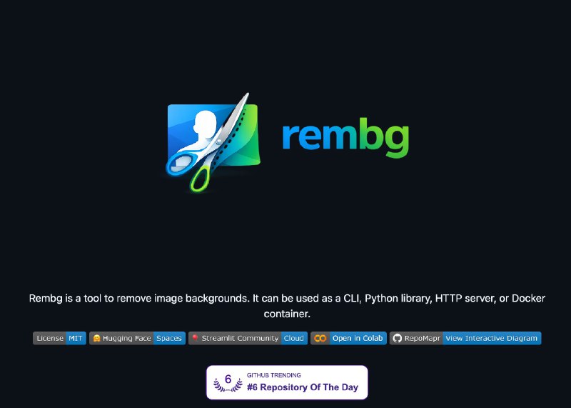 🍭 #图像处理 #背景移除🏵 Rembg - 图片背景去除🍥 简介