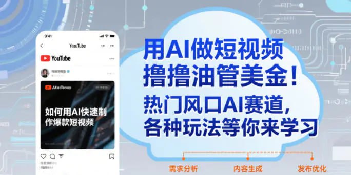 ✍️  《用AI做短视频油管美金 热门风口AI赛道 各种玩法》💡  项目介绍