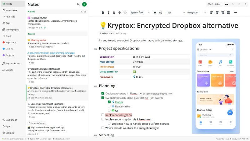 #Notesnook #开源 #笔记 #加密 🎈 #程序 |  Notesnook - 开源加密笔记程序🎯  简介