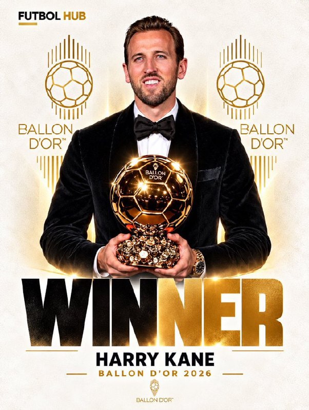🚨𝗢𝗙𝗙𝗜𝗖𝗜𝗔𝗟: הארי קיין זכה בכדור הזהב לשנת 2026! 🏆🌕🌟