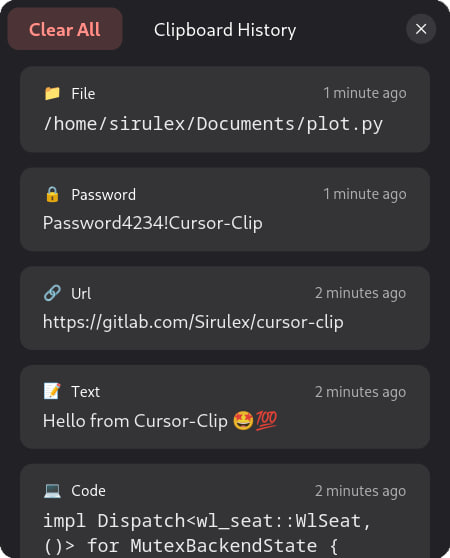 🍭 #GTK4应用 #剪贴板管理 #实用工具🏵 Cursor Clip - GTK4剪贴板管理器🍥 简介
