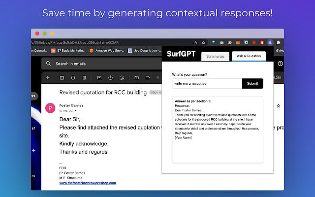 🗣  赚钱项目  |  助力我们  👈🏵  #程序 |  SurfGPT - 网页上的ChatGPT问答助手🍥 简介