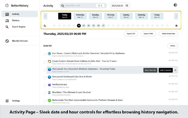 📊 Better History - 浏览器历史记录管理工具▎插件平台