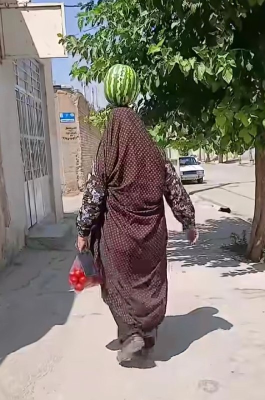 حقایق تخمی جهان: 🔴 ایران جای مبتدیا نیست، یه زنه رفته هندونه خریده، حالا کجا گذاشته باشه و باهاش اینور اونور بره خوبه؟رو کلهاش :)))@Fact
