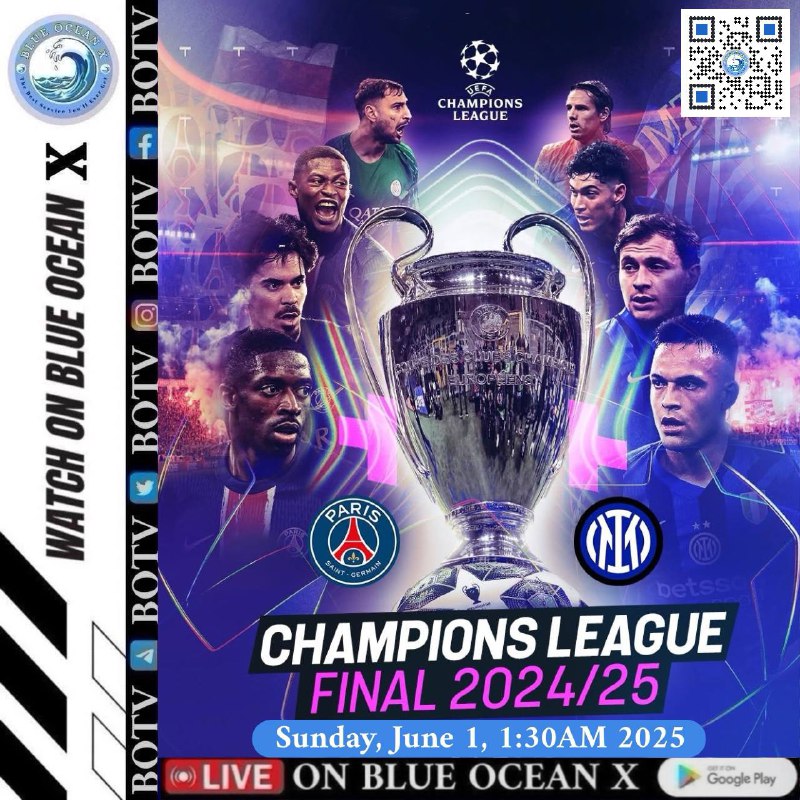 PSG VS INTER IN THE CHAMPIONS LEAGUE ဖိုင်နယ် 🏆 🍿🍿🍿 ရာသီ၏အကြီးမားဆုံးပွဲစဉ်အတွက် အဆင်သင့်ဖြစ်ပါစေ။၆ လပိုက်း ၁ ရက်နေ့မှာစောင့်စားရင်း ကြည့်ရူ့အားပေးကြမယ်