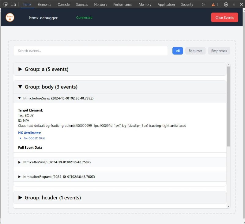 🍭  #浏览器扩展 #调试工具🏵  Htmx-debugger - Htmx应用调试与分析🍥 简介