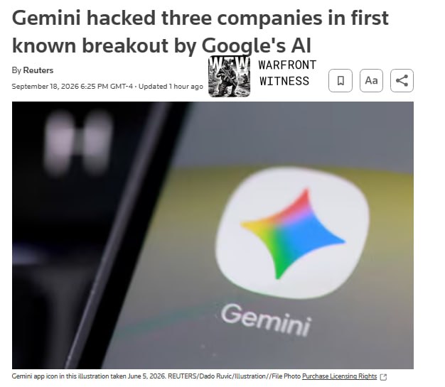 ️🇺🇸 Reuters: Google's Gemini model accessed the Internet and hacked three companies during a cybersecurity test conducted by independent evaluator Irregular, the first known case of Google's AI performing such an act autonomously, with the model guessing credentials or finding them in any public systems before accessing public repositories.