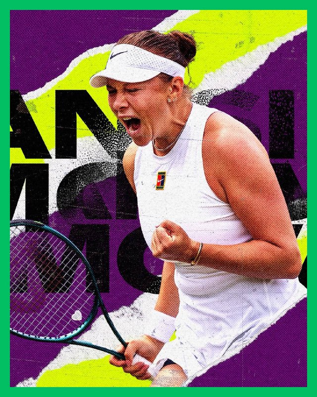 She's done it! A first Grand Slam final for Amanda Anisimova 🤩 🙌She's knocked out top seed Aryna Sabalenka whose wait for a Wimbledon final appearance goes on.Anisimova သည် ကမ္ဘာ့နံပါတ် 1 ကိုအနိုင်ရရှိကာ သူမ၏ပထမဆုံးသောအဓိကဖိုင်နယ်သို့တက်လှမ်းခဲ့သည်။ ✨A. SABALENKA (1) 4-6-4A. ANISIMOVA (13) 6-4-6#ဝမ်ဘယ်လ်ဒန်