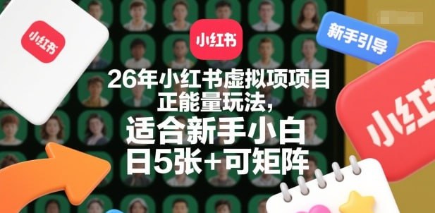 ✍️  《26年小红书虚拟项目正能量玩法 适合新手小白 日5张+可矩阵》💡  项目介绍