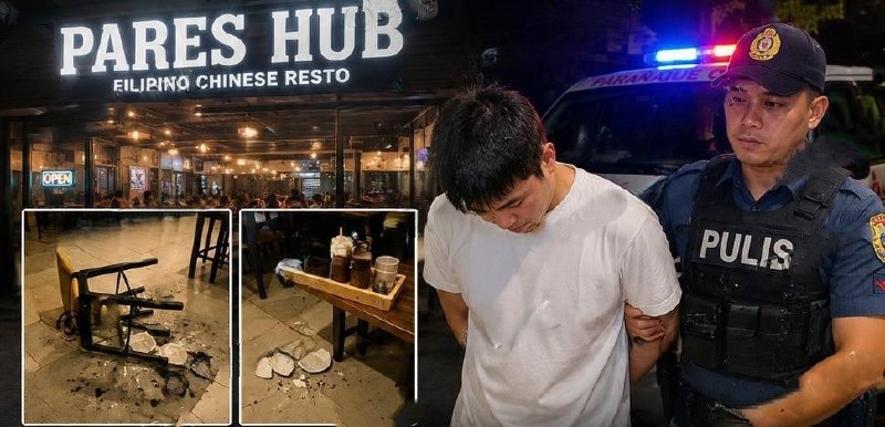马尼拉大事件：中国男子闯入菲律宾餐馆闹事被捕！砸坏店内物品 餐厅被迫提前停业 当地配图