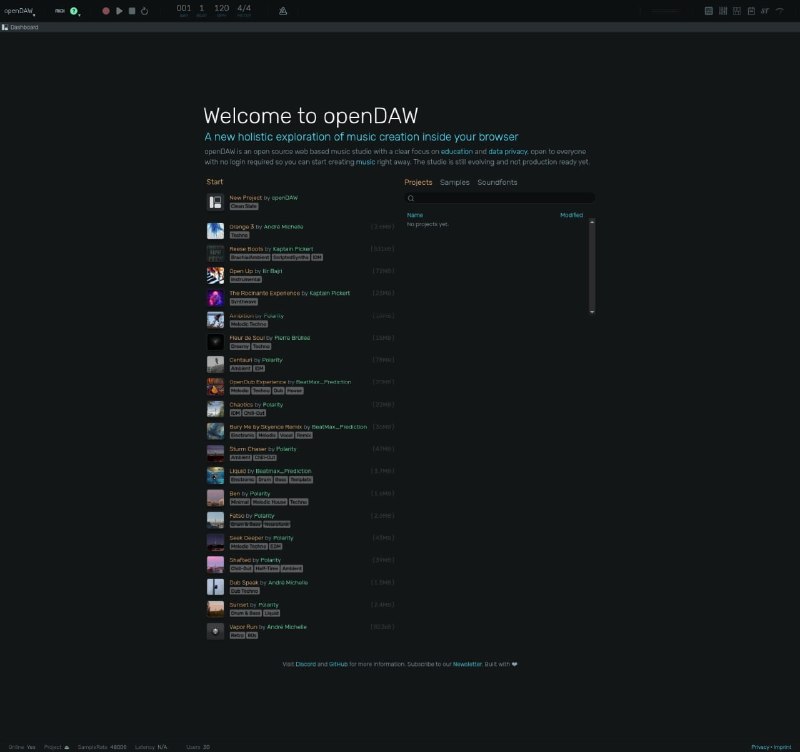 🍭 #音频制作 #网页端DAW #开源软件🏵 openDAW - 基于浏览器的数字音频工作站🍥 简介