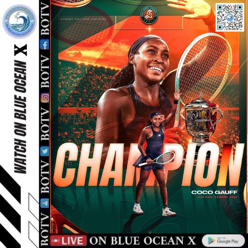 NEW QUEEN OF PARIS 👑@CocoGauff defeats Sabalenka to win her 1st #RolandGarros title 🧱