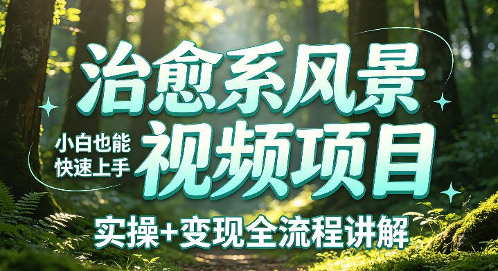 📌 #短视频 ✍️ 《治愈系风景视频项目拆解 小白也能快速上手 实操+变现全流程讲解》📖 项目介绍