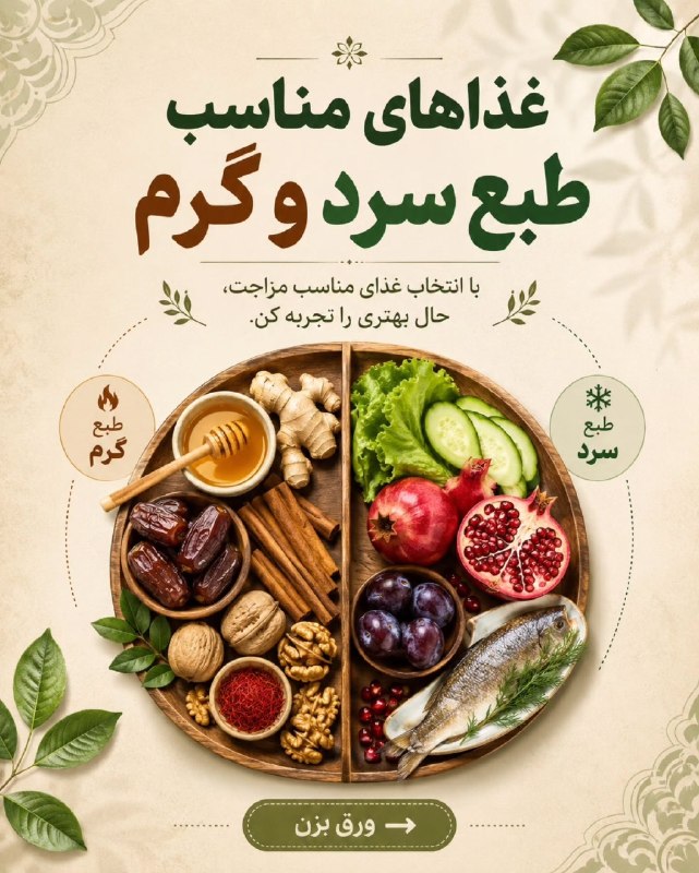 🇮🇷تحت محل🇮🇷: غذاهای مخصوص طبع گرم و سرد🔘#بسته_سلامت @tahtemahalغذاهای مخصوص طبع گرم و سرد🔘#بسته_سلامت @tahtemahal