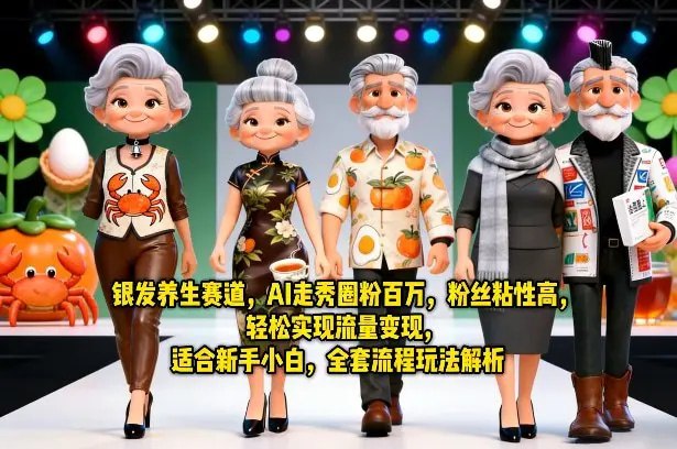 📌 #短视频 ✍️ 《银发养生赛道 AI走秀圈粉百万 粉丝粘性高 轻松实现流量变现》📖 项目介绍
