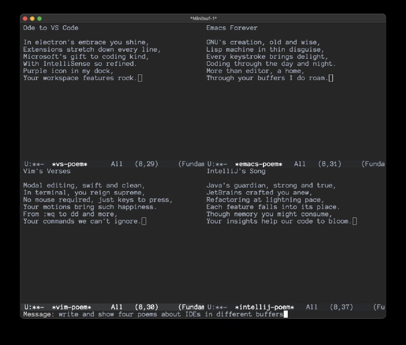 🗣  每日羊毛线报  👈🏵  Efrit - Emacs智能编程助手🍥 简介