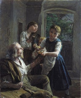 🎨 Beggar, 1859by Georg Waldmüller 🇦🇹oil on panel, 34.5 x 29.3 cmMoravian Gallery in Brno, Czech RepublicAbout the artwork:Ferdinand Georg Waldmüller, one of the most important Austrian painters of the 19th century, was known for his detailed and realistic 