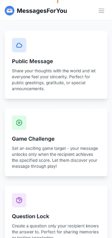 📤 Messages For You-匿名消息发送一个安全的能够创建、分享和接收匿名消息的工具