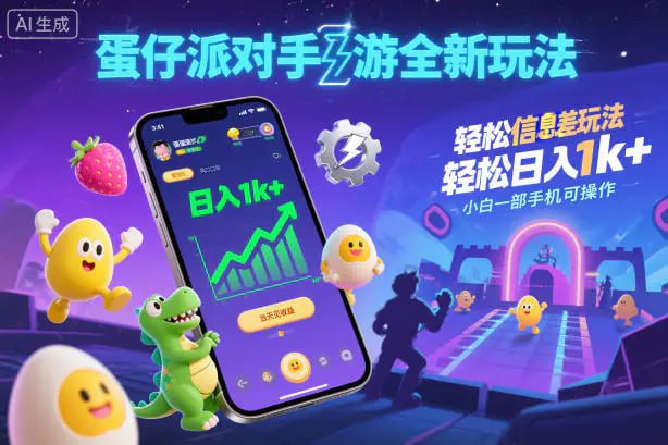 ✍️  《蛋仔派对手游全新玩法 轻松日入1k+ 风口信息差玩法》💡  项目介绍