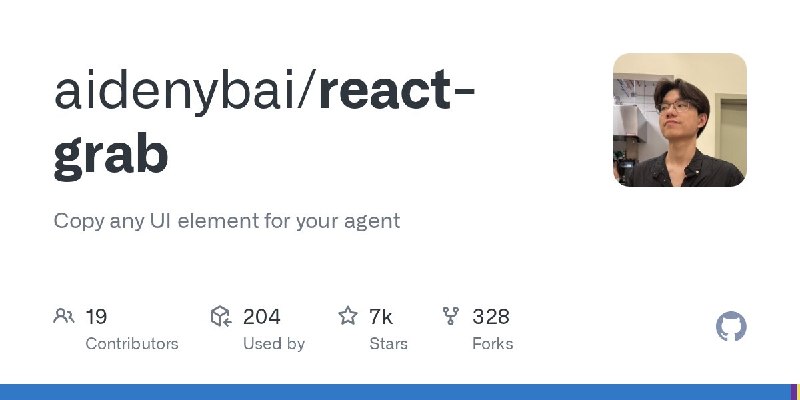 🍭 #UI工具 #开发者工具🏵 React Grab - React UI元素信息提取🍥 简介