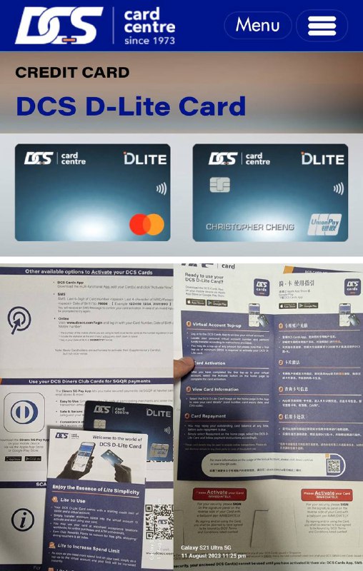 新加坡 DCS D-Lite 押金卡#DCS #新加坡成功: [DP] [DP1] [DP2]失败: 📮群友 [投稿] 介绍新加坡 DCS Dlite 押金卡，可以外国人护照开户DCS 是新加坡一家成立于 1973 年的老牌金融机构，受 MAS 依据《银行法》监管，主要业务为发行信用卡和金融卡 • 官方介绍链接 • 申请进度查询▎开户要求： [图] • 年龄：18岁至65岁 • 护照（美国公民除外） • 21岁以下需获得父母/监护人的同意 • 无收入要求，不适用于现有 DCS 持卡人 • 激活账户最低押金 100SGD▎特点 • 开卡二选一：银联卡, 万事达卡 • 年费: 30SGD，第一年免，可以通过消费获得club积分去申请减免年费 • 入金方式: PayNow, 转账, 汇款, 加密货币 • 有虚拟卡，非新加坡地址不发实体卡 [图] • 不支持 Apple Pay, Google Pay • 实体卡和说明书: [图一] [图二] [图三] • 银联Bin: 62630180 • 有 FTF 3.25%🔗相关: OCBC 新加坡华侨银行✔️@DocOfCard / 银行账户卡合集